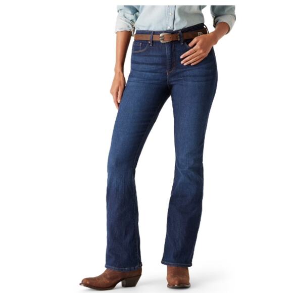 Levi Strauss Signature Womens At Waist Bootcut Jeans Blue Denim Classic Fit- 10 - Picture 2 of 7